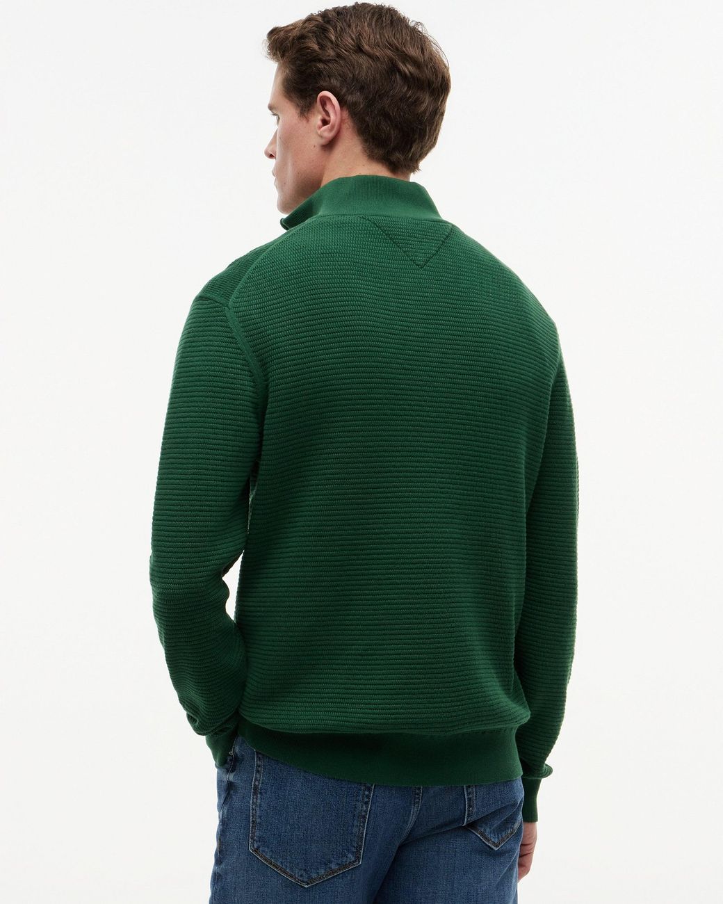 Tommy Hilfiger Green Seasonal Structure 1/4 Zip Mock Neck Sweatshirt for men
