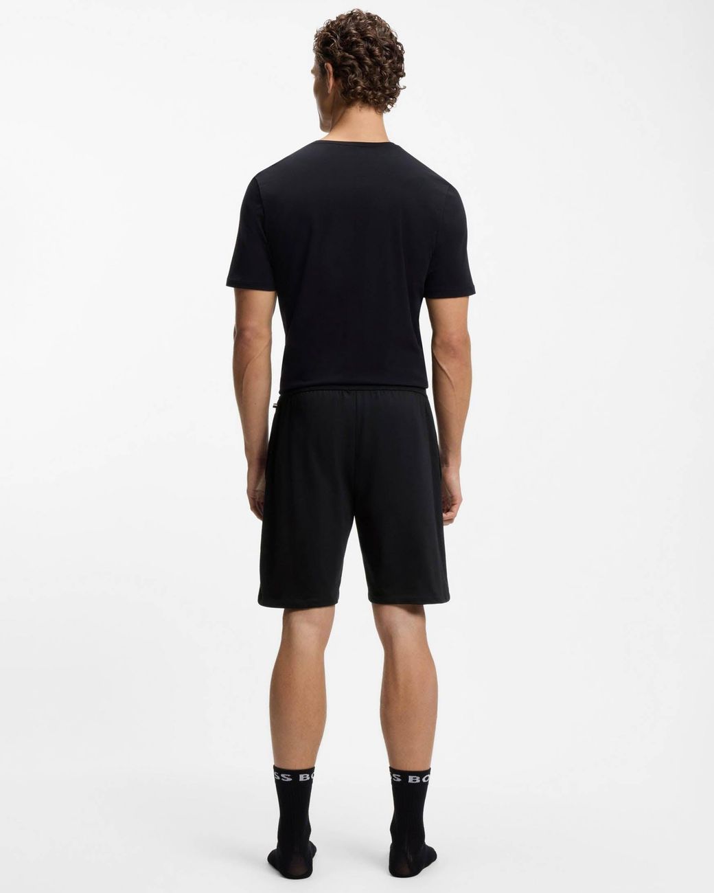 Boss Black Authentic Loungewear Shorts With Stripe And Logo for men