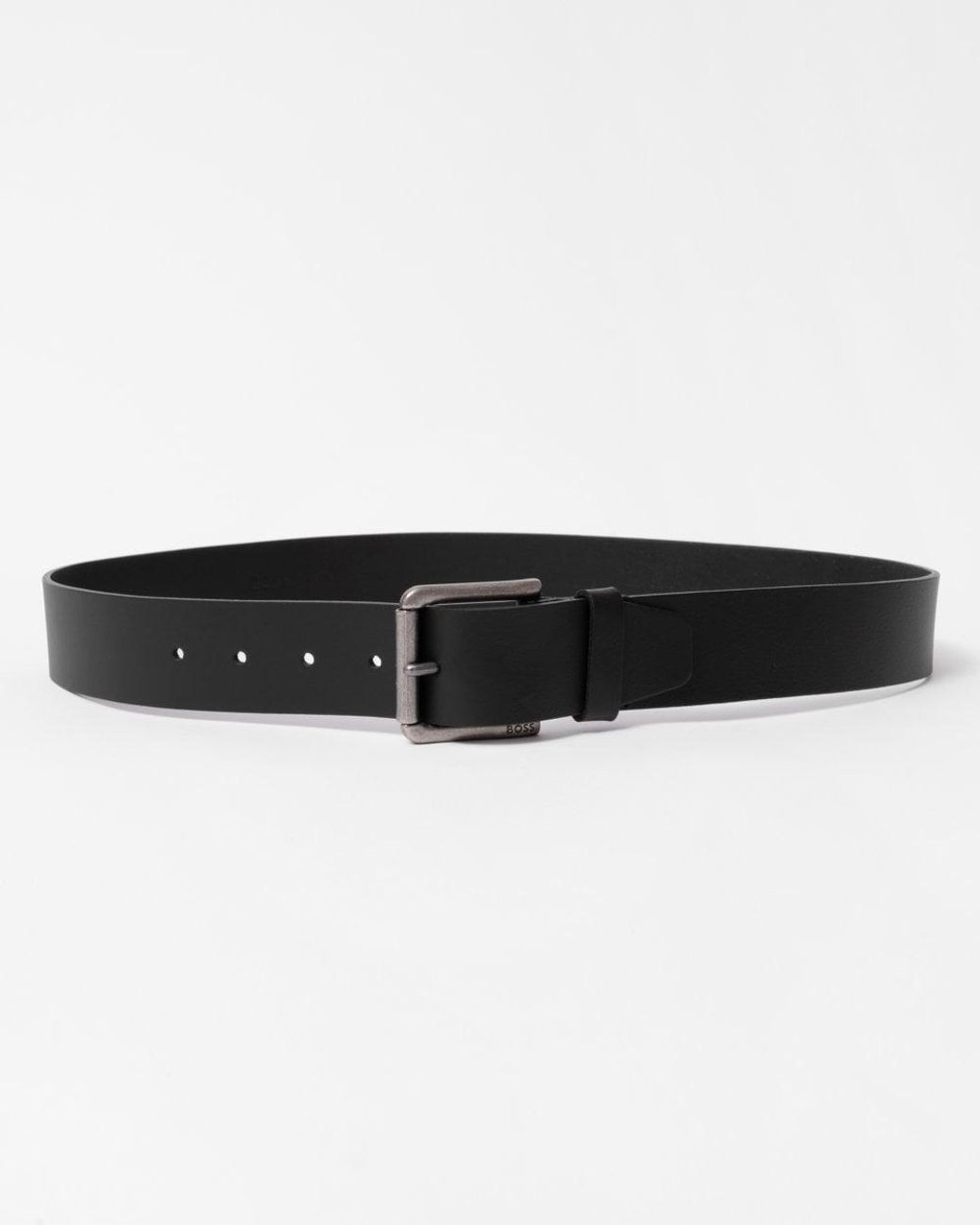 Boss Black Joris Italian Leather Belt With Engraved Buckle for men