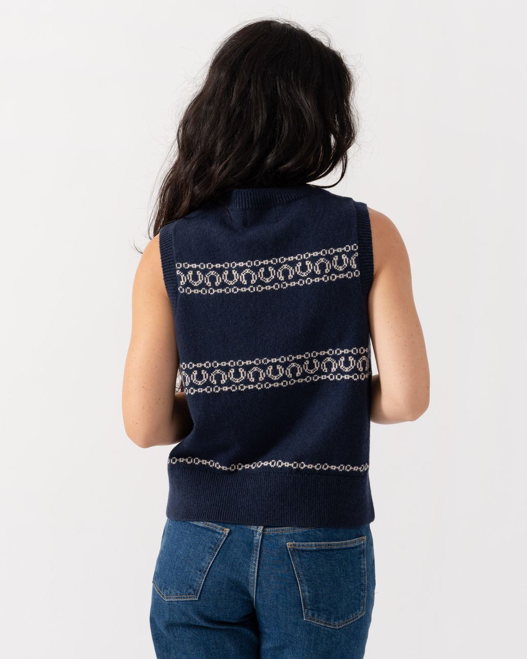 Joules Blue Horse Icon Knit Tank Top