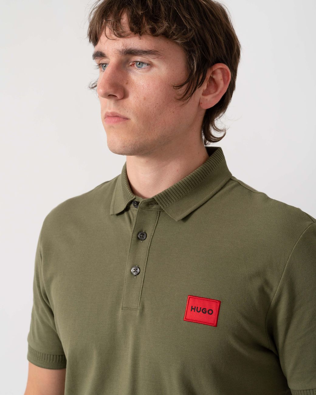 HUGO Green Dereso222 Cotton Piqué Slim-Fit Polo Shirt With Logo Label for men