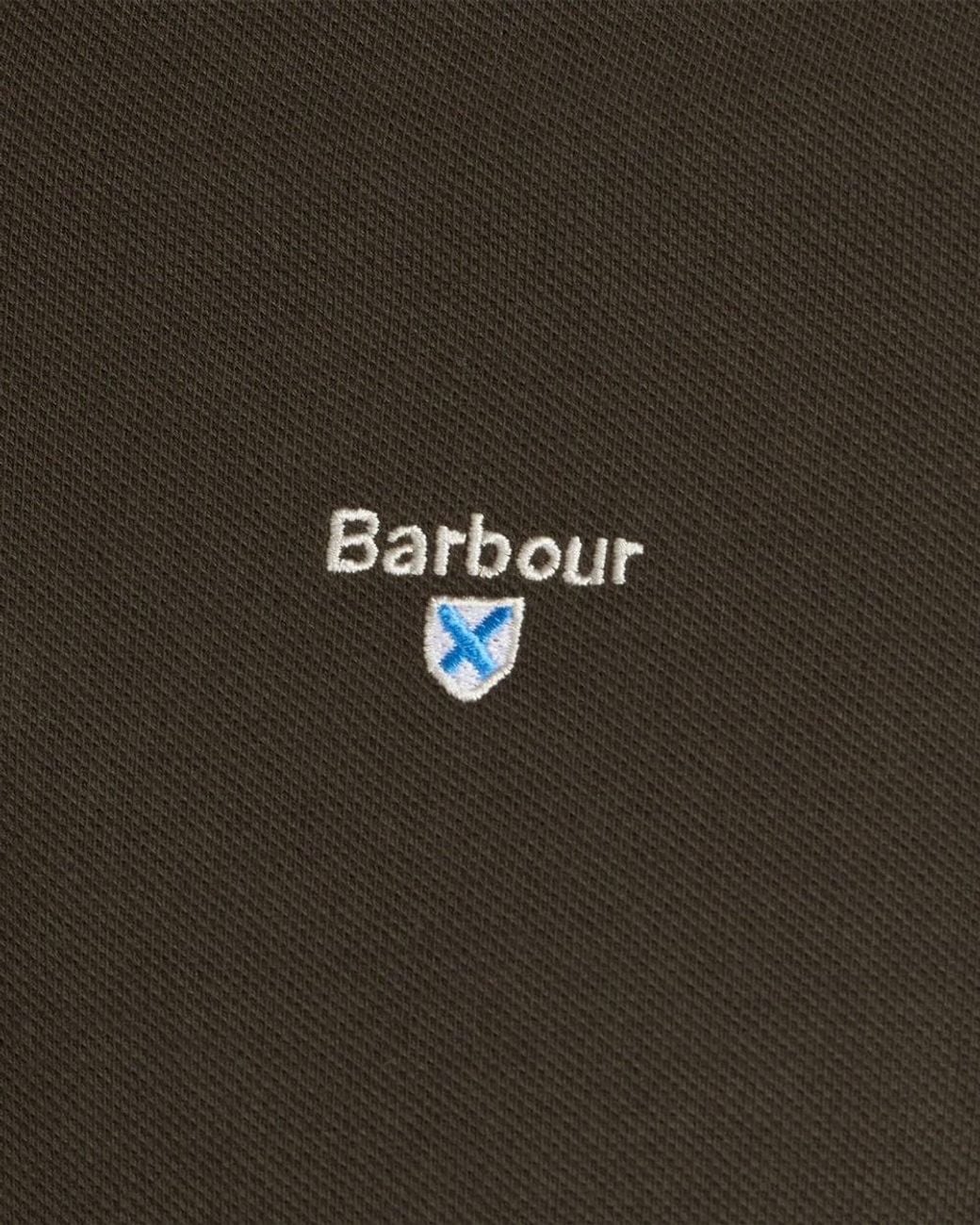 Barbour Brown Tartan Pique Polo Size: M for men