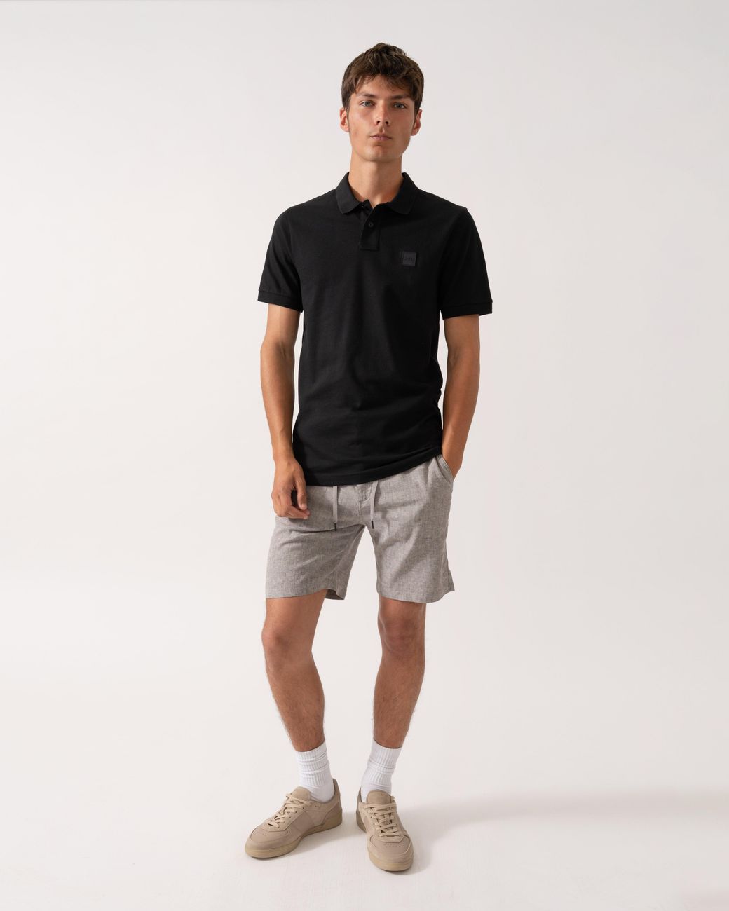 Boss Black Passenger Stretch-Cotton Slim-Fit Polo Shirt With Logo Patch Nos for men