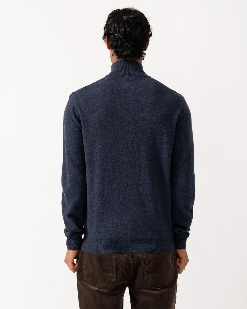 Gant Blue Superfine Lambswool Full Zip Sweater for men
