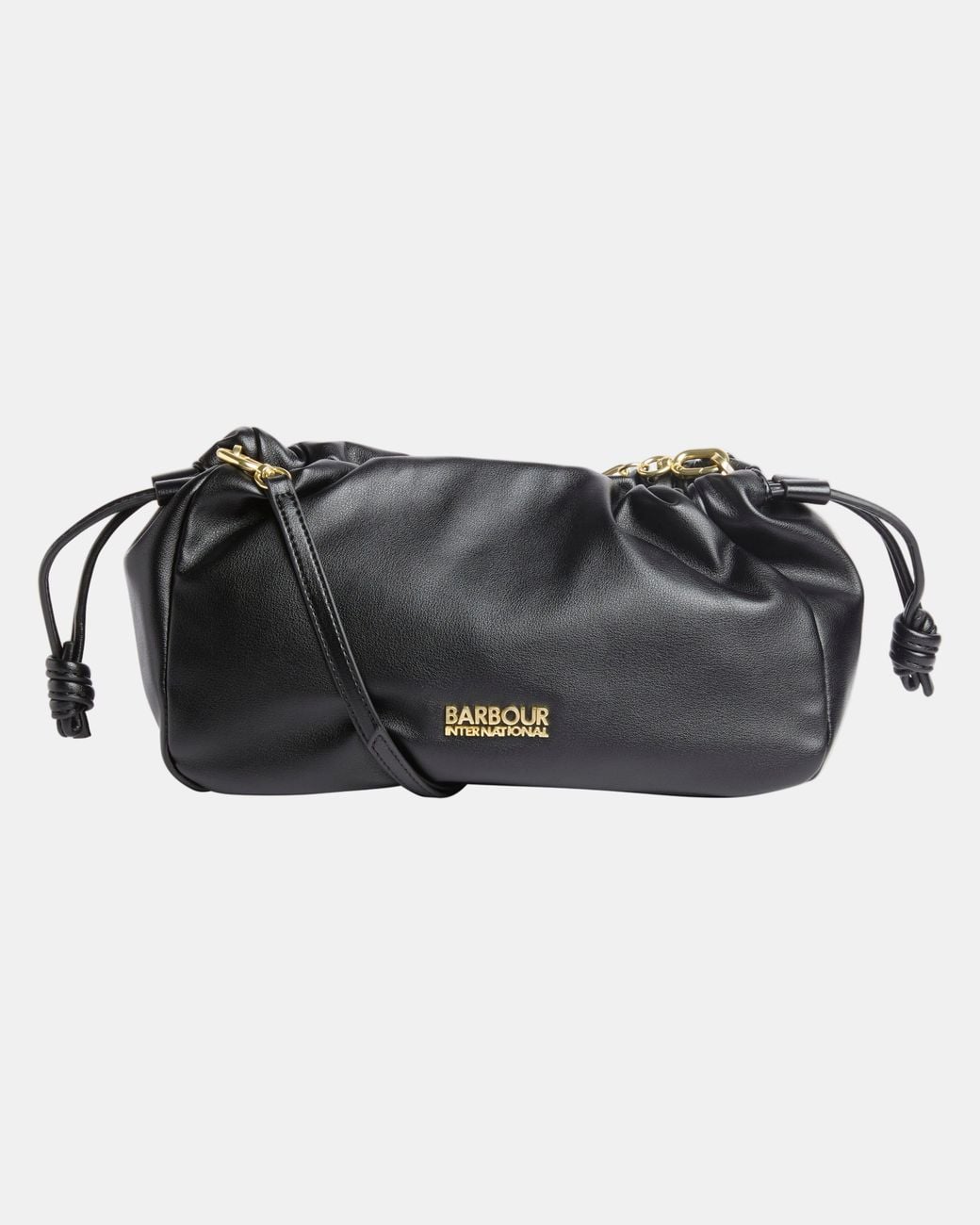 Barbour Black Soft Drawcord Shoulder Bag