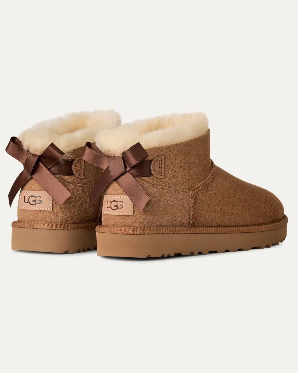 Ugg Brown Ultra Mini Bailey Bow Boots