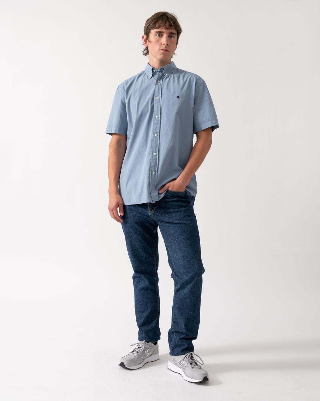 Tommy Hilfiger Blue Gmd Poplin Short Sleeve Shirt for men