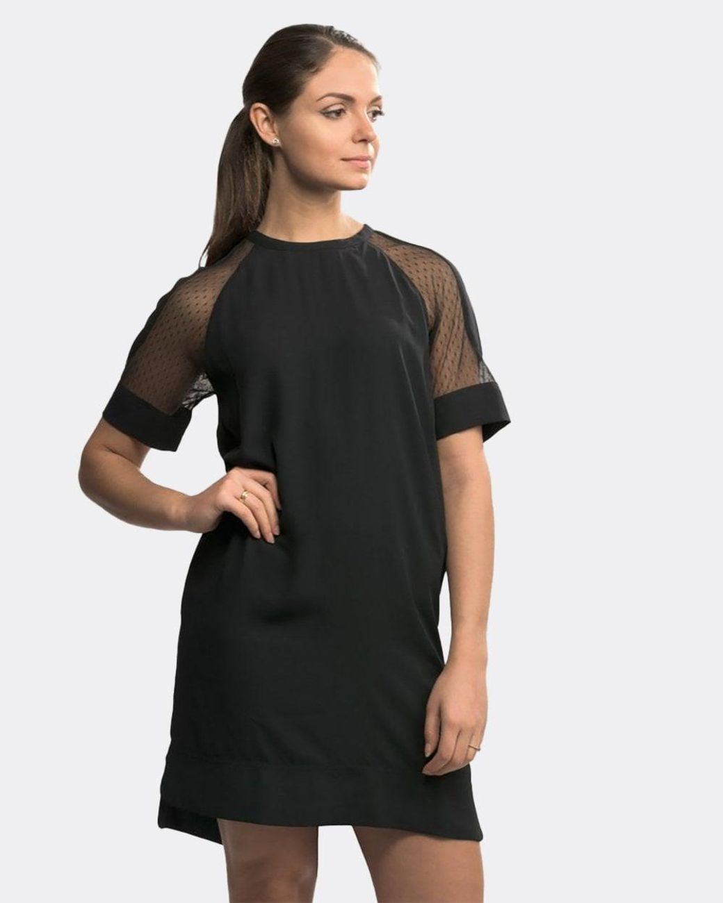 Samsøe & Samsøe Black Mouton Short Sleeved Dress