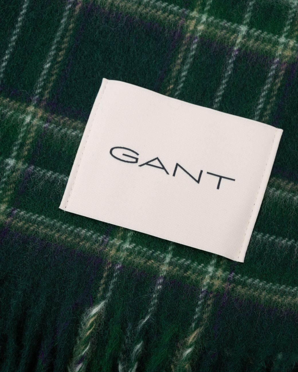 Gant Green Checked Wool Scarf for men