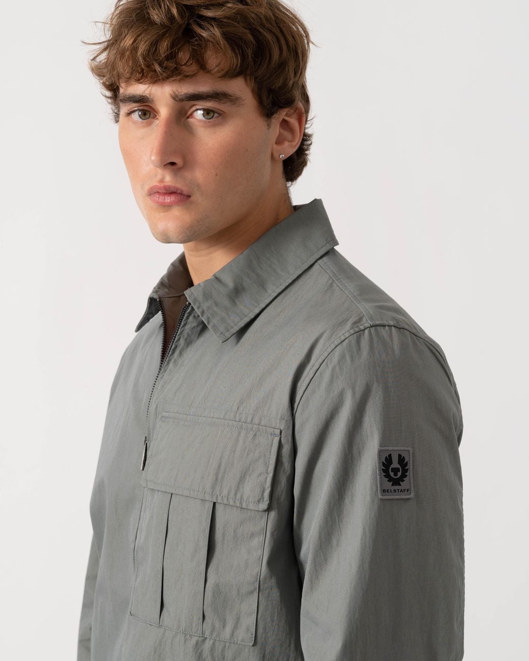 Belstaff Gray Cargo Overshirt for men