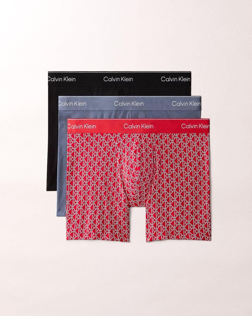 Calvin Klein Red 3 Pack Icon Cotton Stretch Boxer Briefs for men