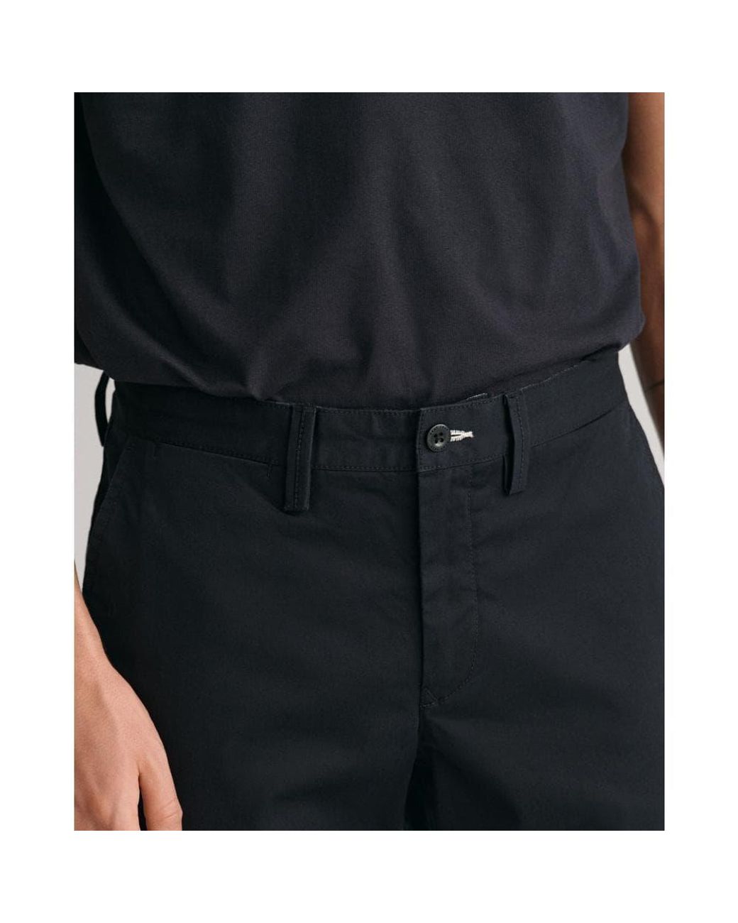 Gant Black Slim Fit Twill Chinos for men