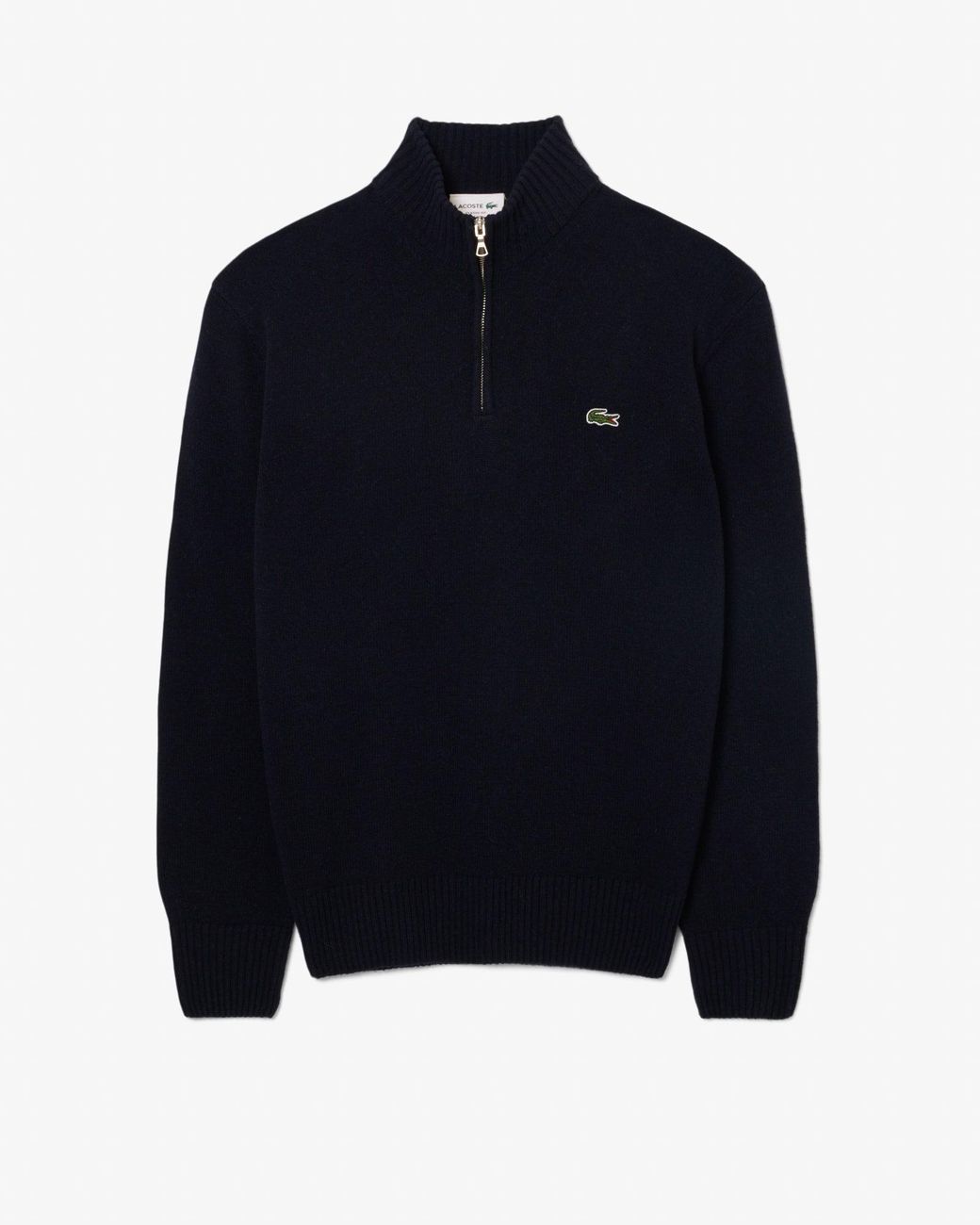 Lacoste Black Half-Zip Merino Sweatshirt for men