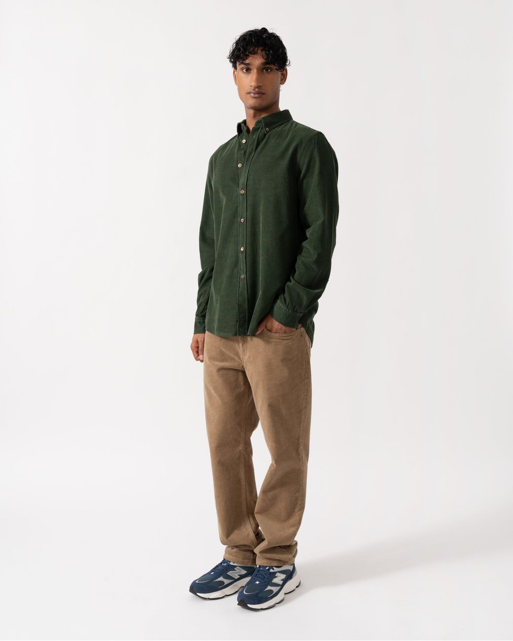 Paul Smith Green Ps Long Sleeve Corduroy Shirt for men