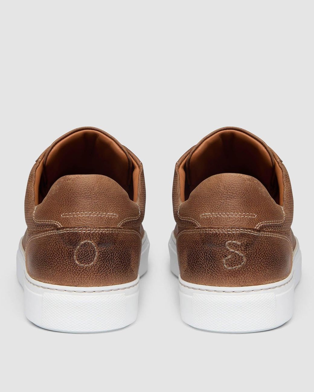 Oliver Sweeney Brown Almada Perforated Leather Trainers for men
