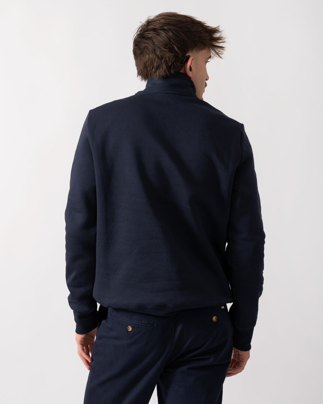 Paul Smith Blue Ps Reg Fit Half Zip Stitch Stripe Logo Sweatshirt for men
