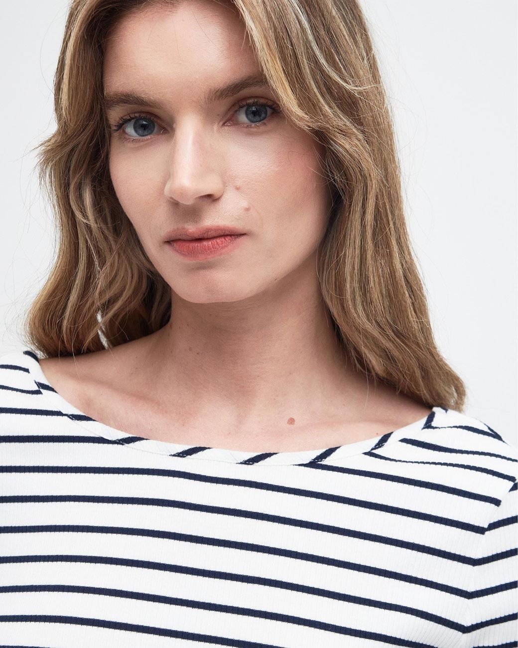 Barbour Blue Langton Long Sleeve Top