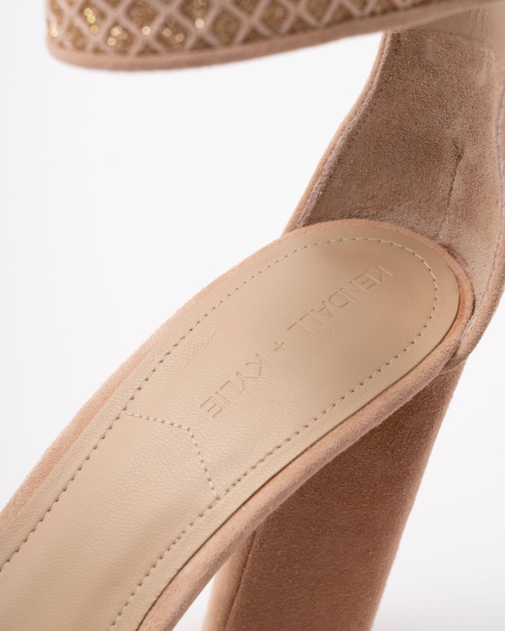 Kendall + Kylie Natural Giselle Suede Ankle Strap Heels