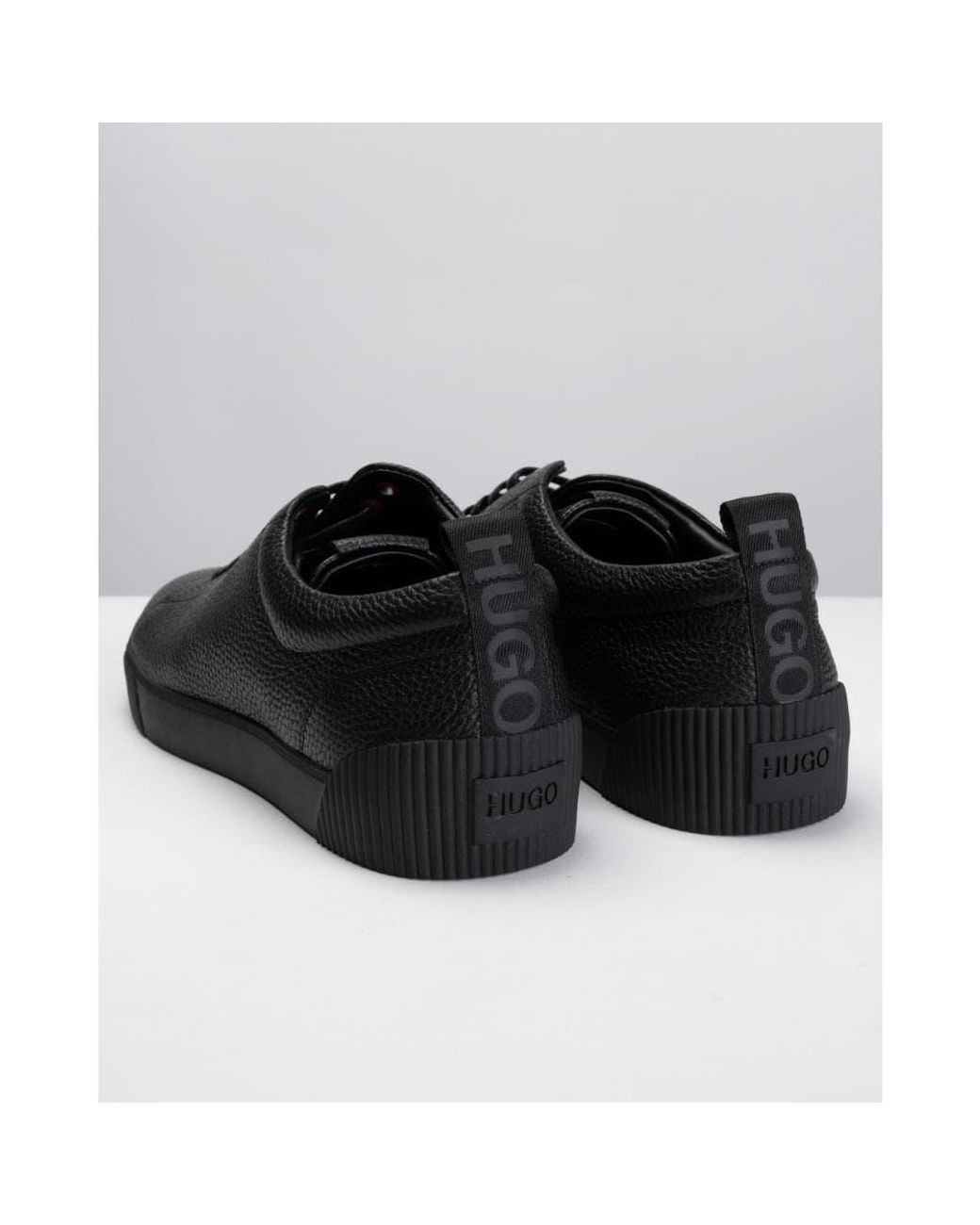 HUGO Zero Tenn Tennis Inspired Logo Trainers in Black for Men | Lyst