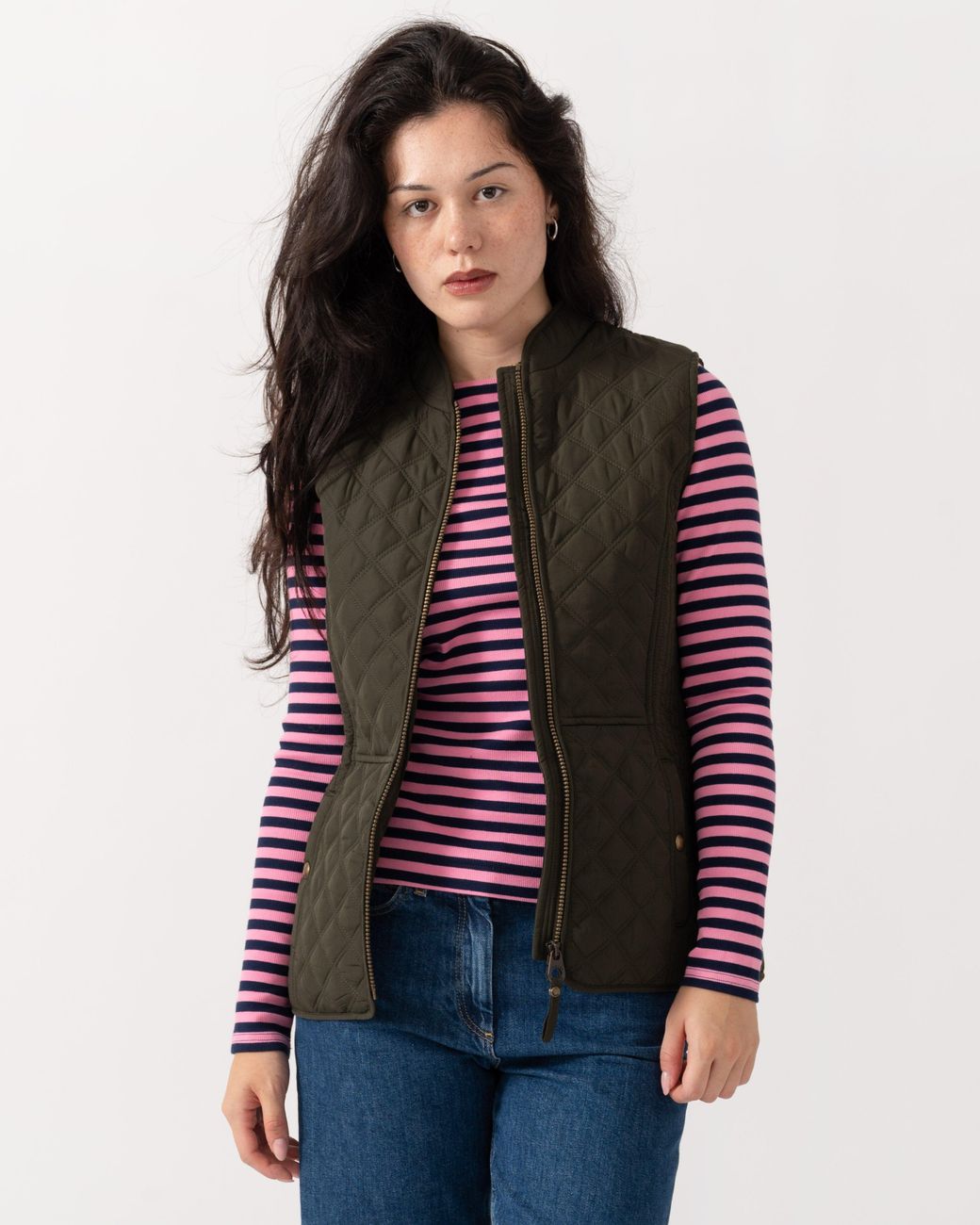 Joules Green Minx Diamond Quilt Gilet