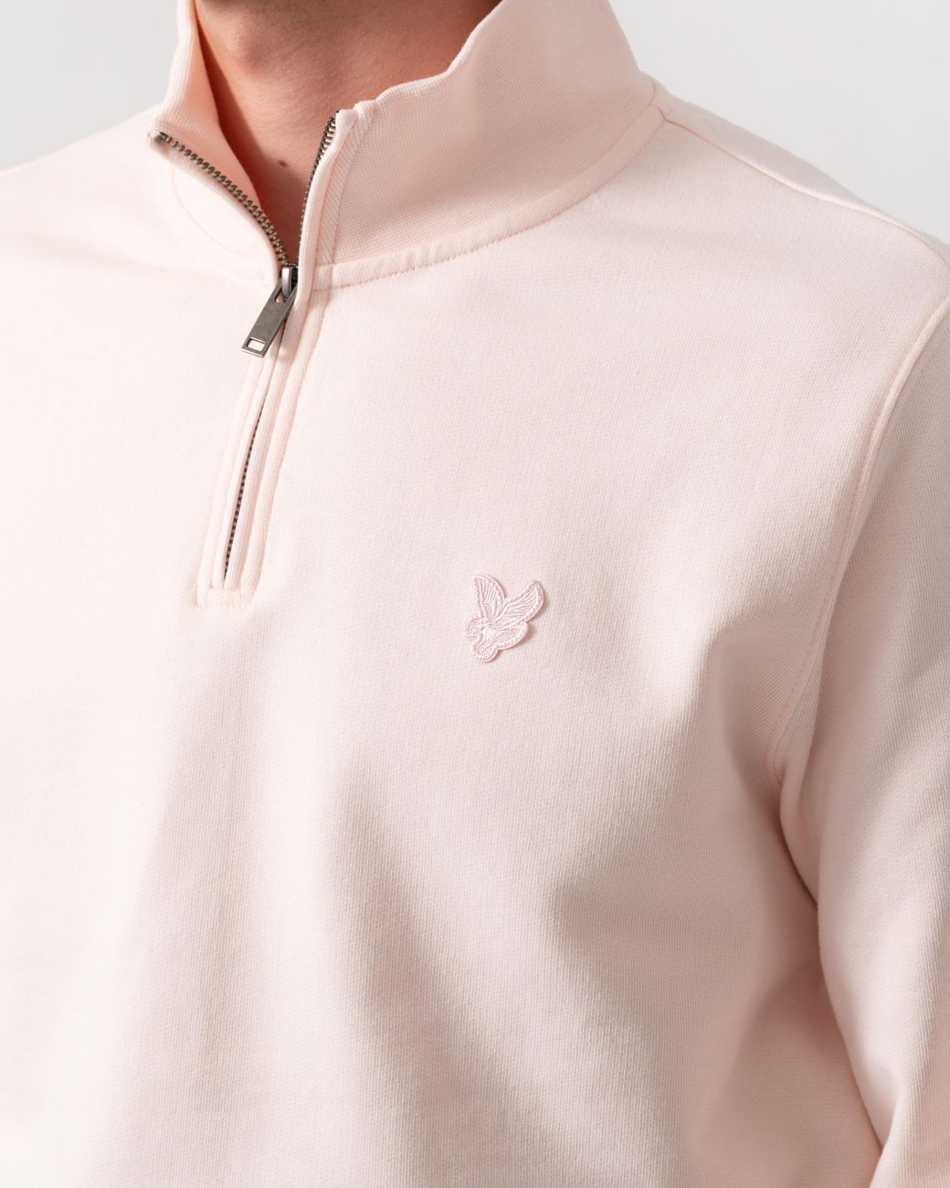 Lyle & Scott Natural Superfine Quarter Zip Sweatshirt for men