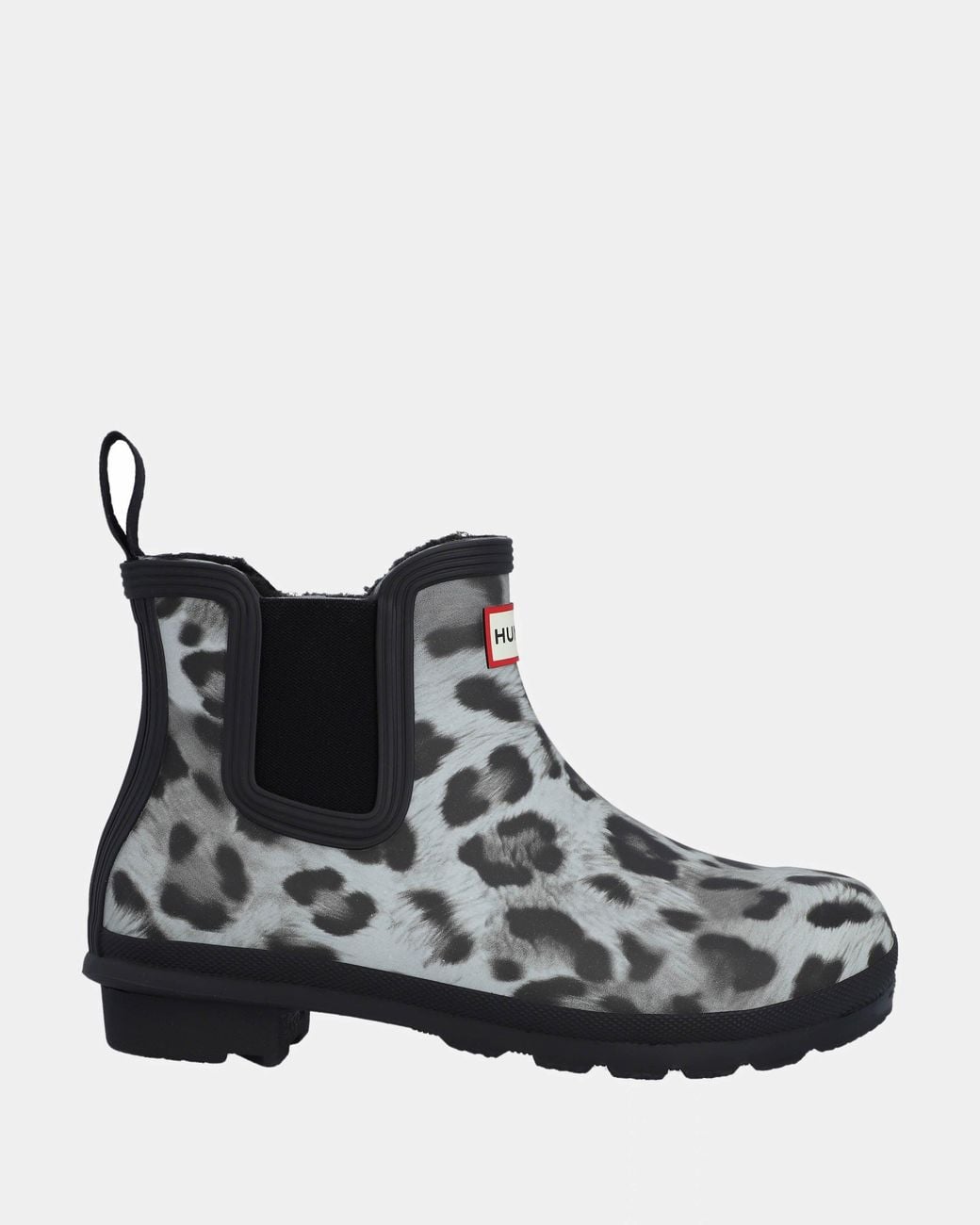 Hunter Black Original Chelsea Insulated Snow Leopard Boot