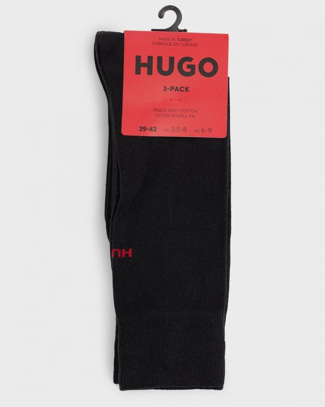 HUGO Blue 3-Pack Of Regular Length Socks With Logo Details Nos for men