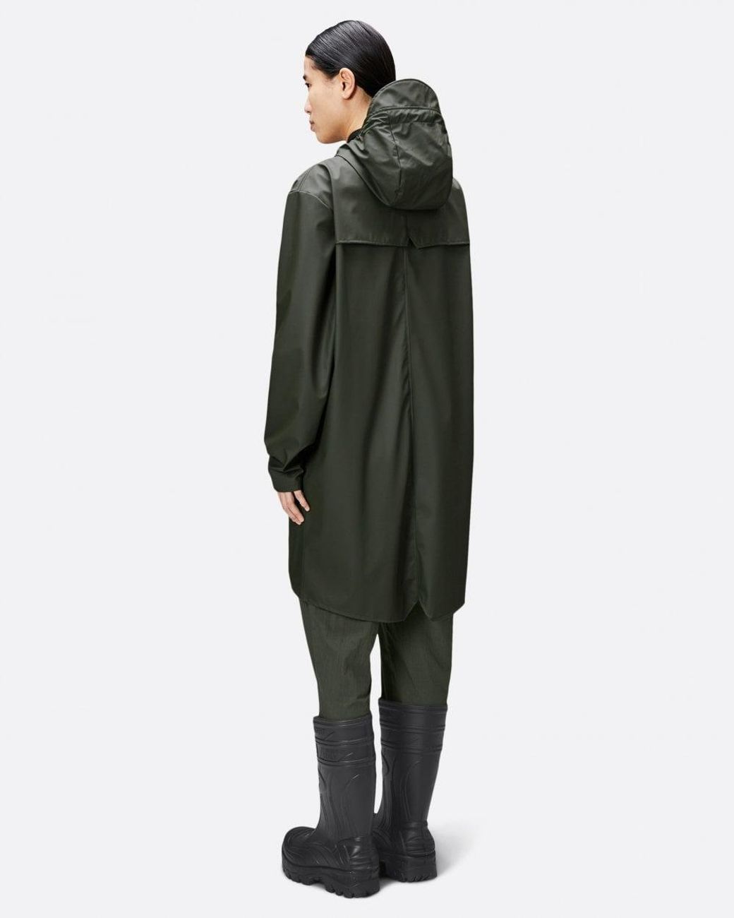 Rains Green Long Unisex Jacket