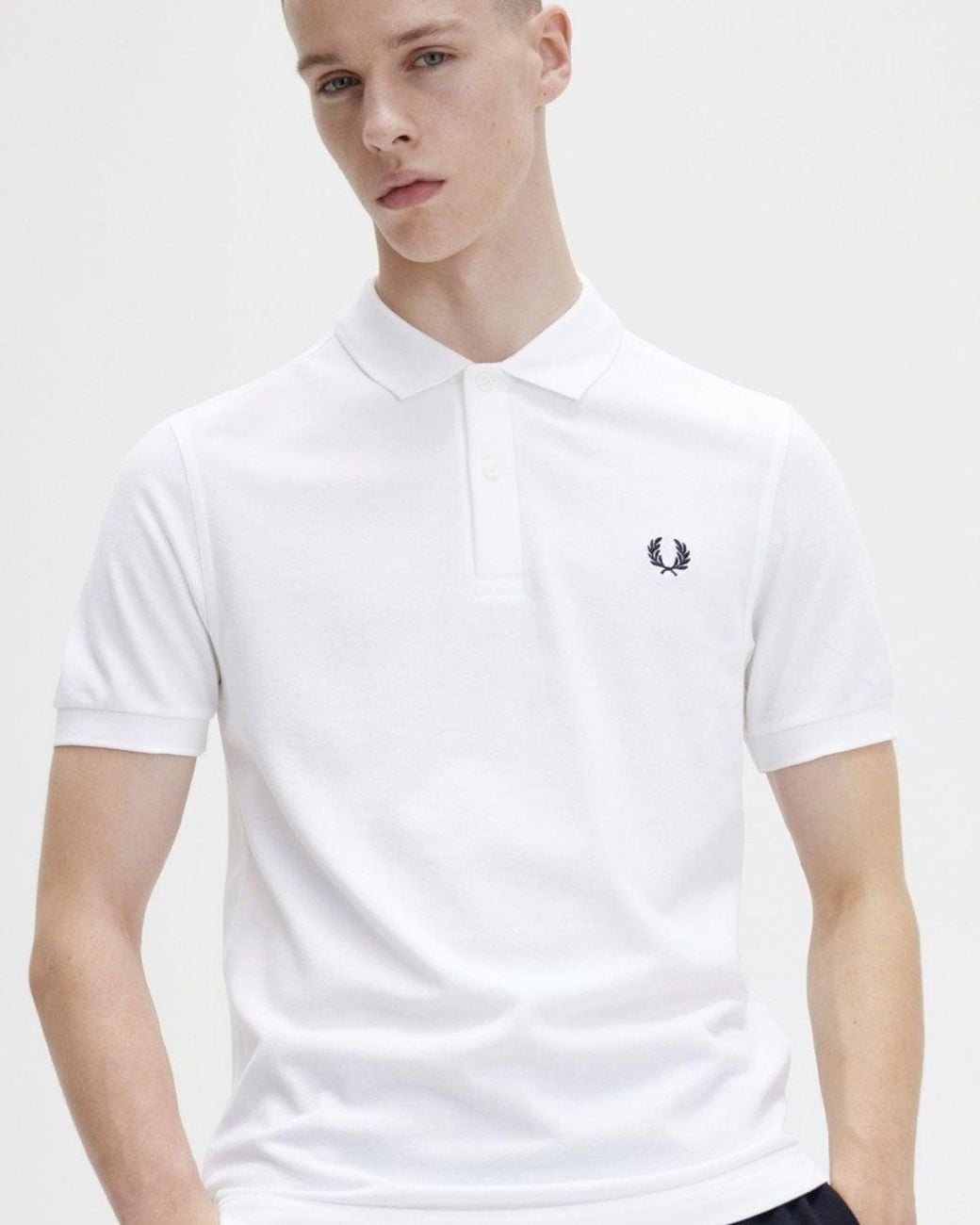 Fred Perry White Plain Signature Polo Shirt for men