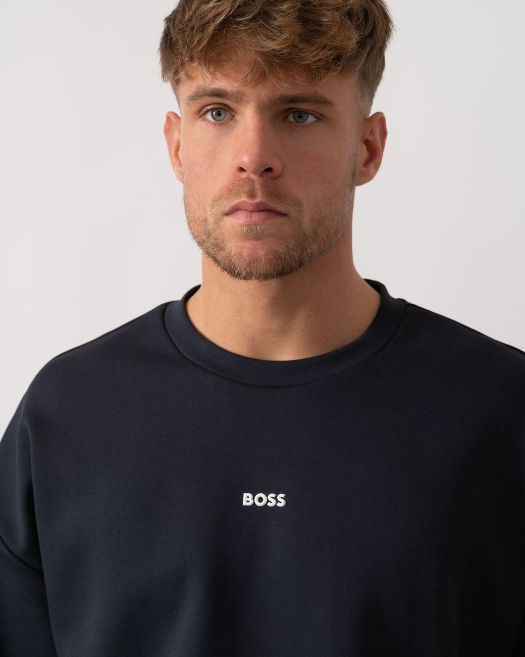 Boss Blue Stenson Crew Neck Sweatshirt for men
