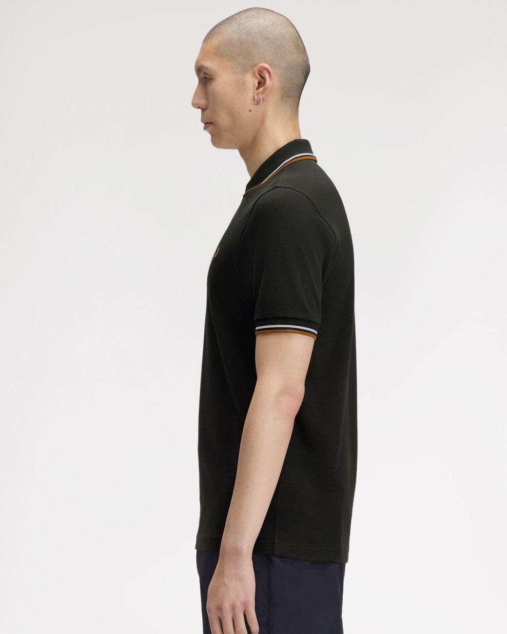 Fred Perry Black Twin Tipped Signature Polo Shirt for men