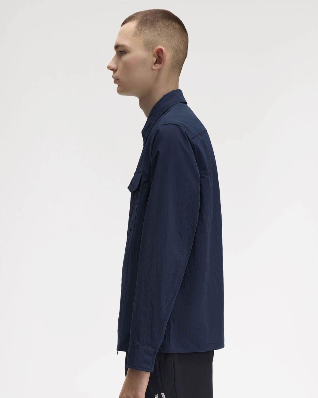 Fred Perry Blue Zip Overshirt for men