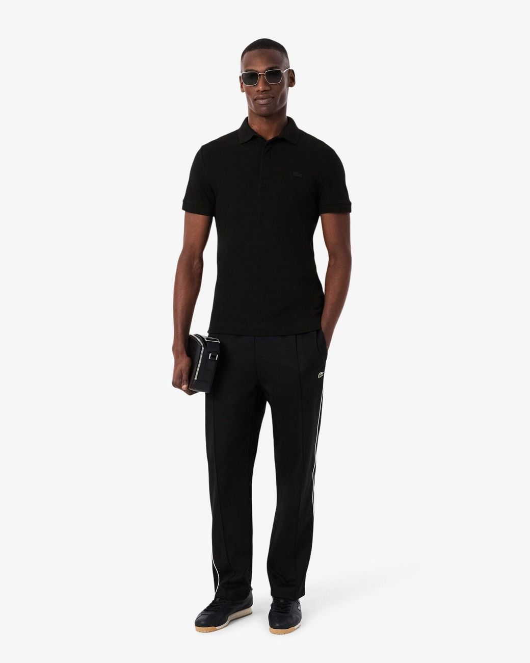 Lacoste Black Smart Paris Stretch Cotton Polo Shirt for men