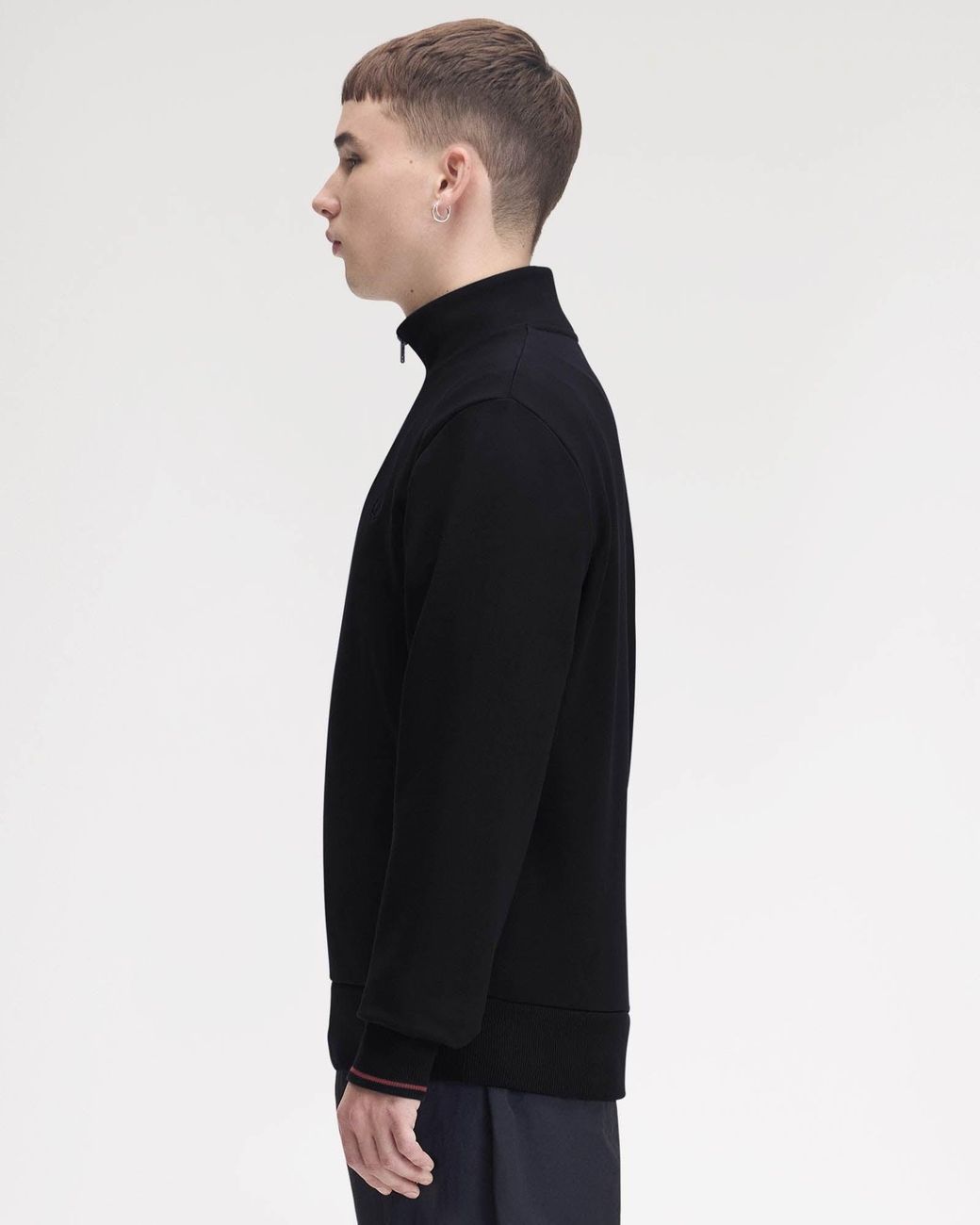 Fred Perry Black Half Zip Sweatshirt for men