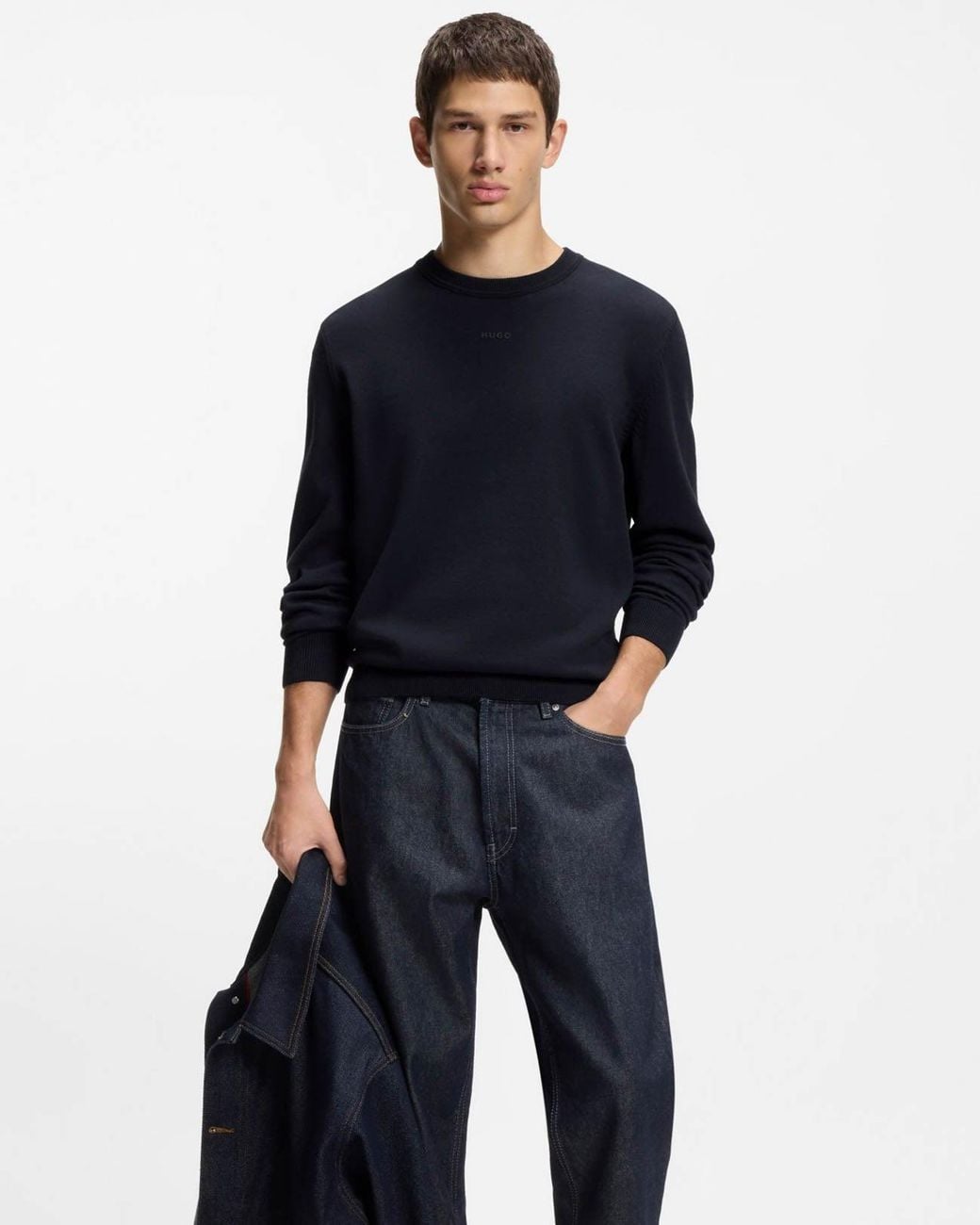 HUGO Blue San Cassius-C2 Crew Neck Jumper for men