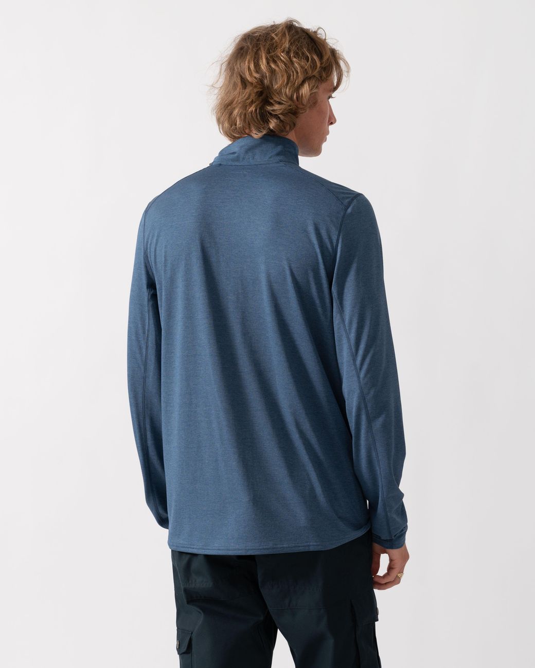 Fjallraven Blue Abisko Day Hike Half Zip Long Sleeve Top for men