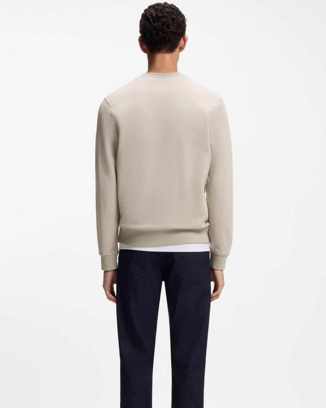 Boss Natural Westart Crew Neck Sweatshirt With Logo Patch for men