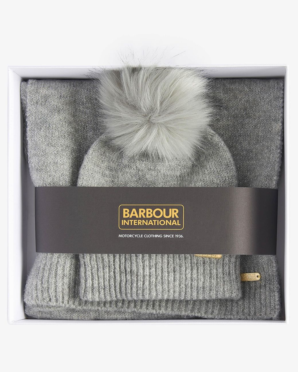 Barbour Gray Sparkle Beanie/Scarf