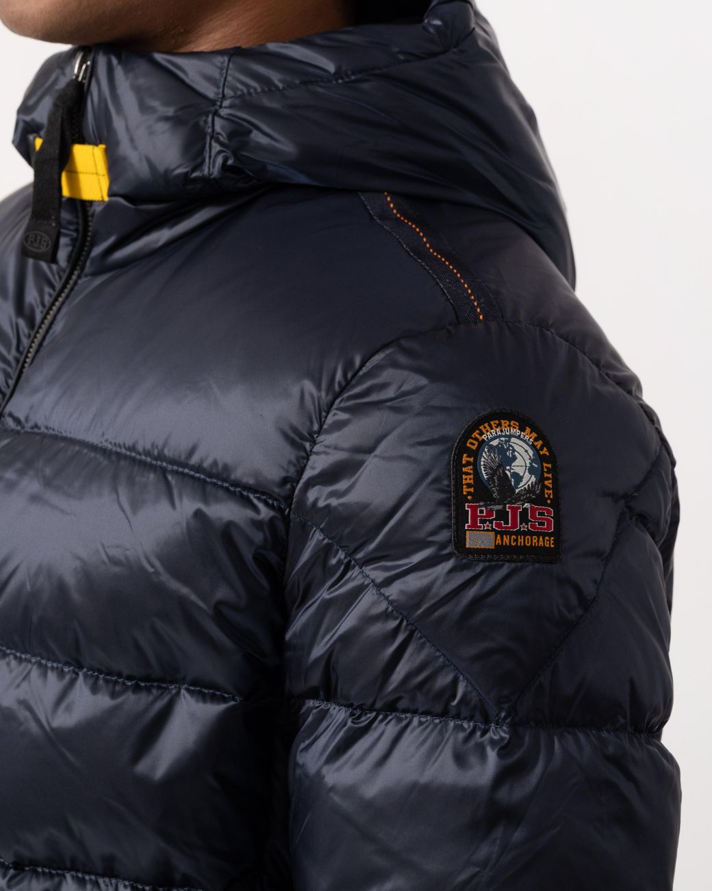 Parajumpers Blue Pharrell Hooded Down Bomber Jacket for men