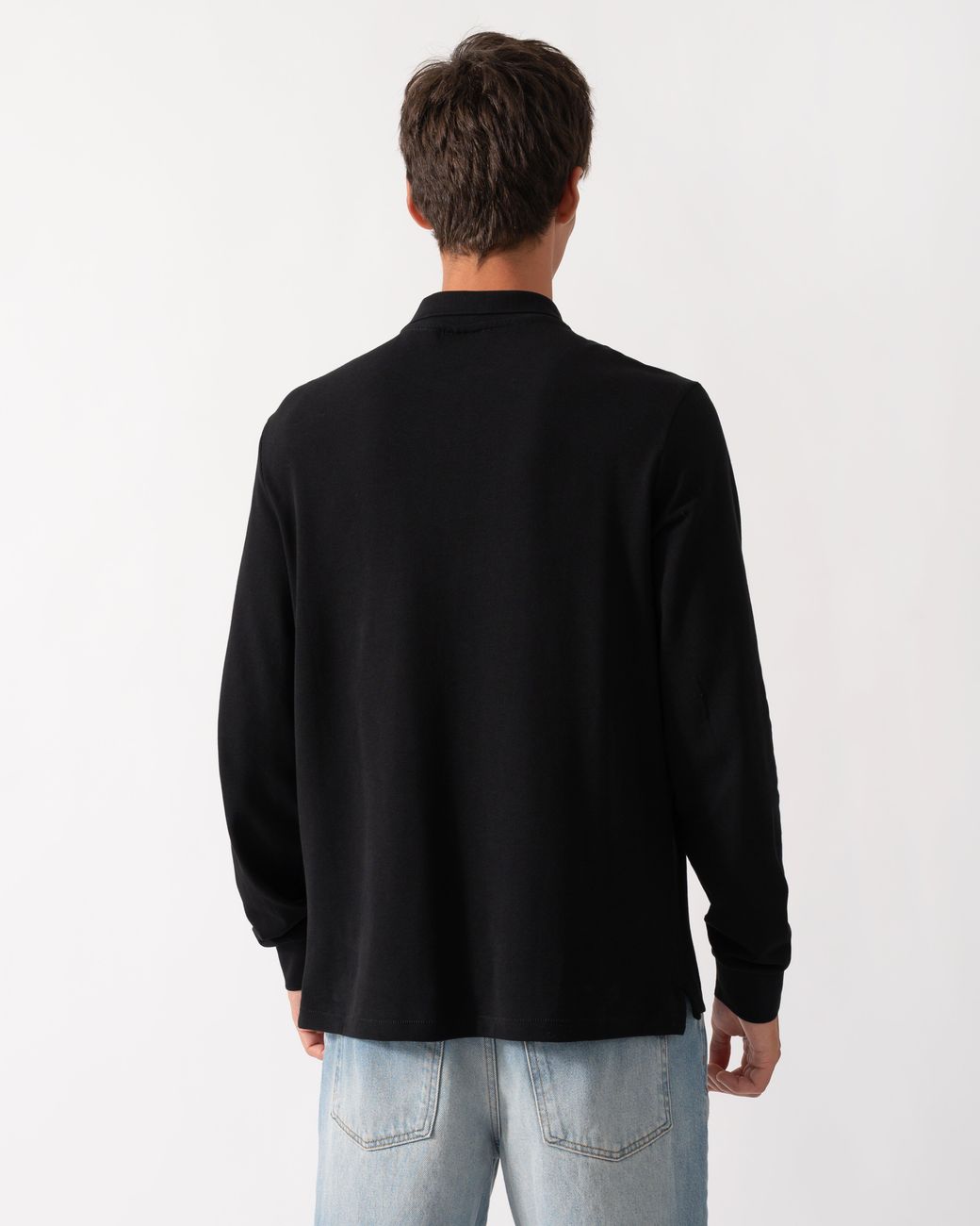Paul Smith Black Ps Long Sleeve Plain Polo Shirt With Zebra Logo for men