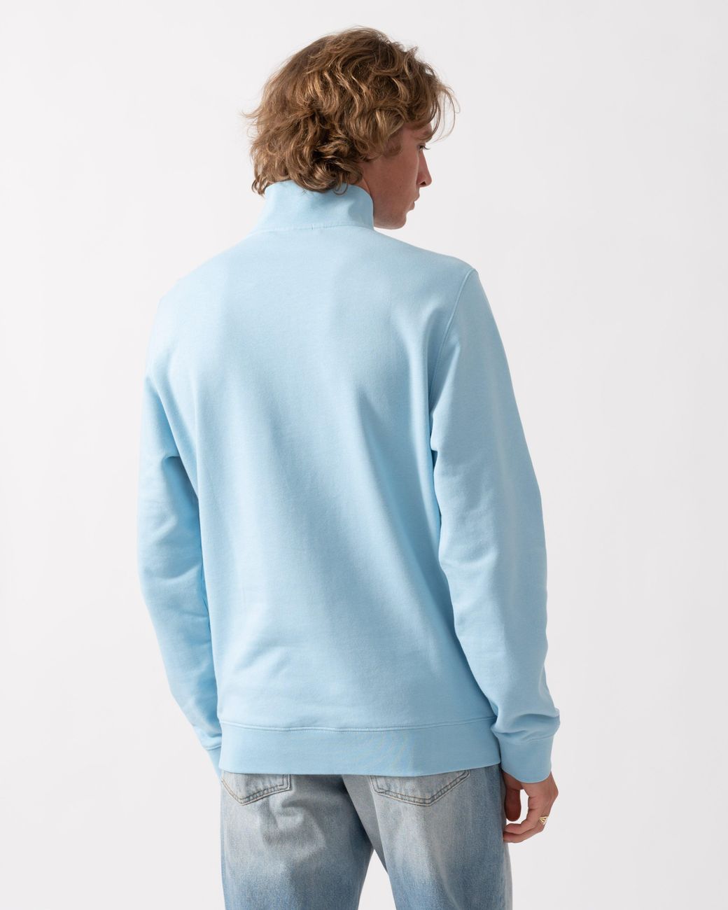Lyle & Scott Blue Lyle & Scott Superfine Quarter Zip Sweatshirt for men