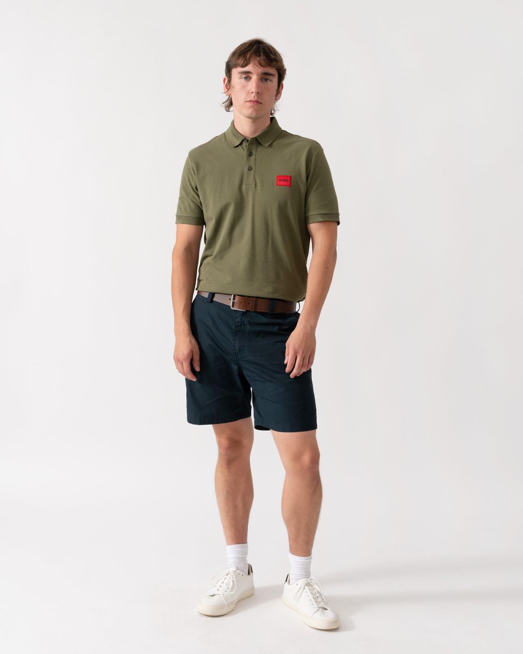 HUGO Green Dereso222 Cotton Piqué Slim-Fit Polo Shirt With Logo Label for men