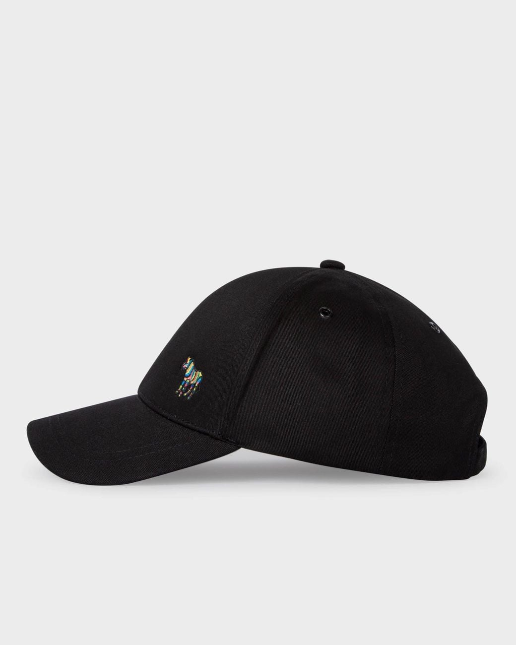 Paul Smith Black Ps Cotton Zebra Logo Baseball Cap for men