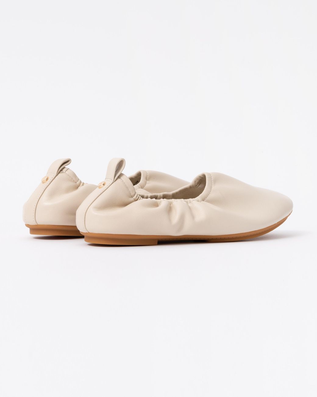 Fitflop White Delicato Poise Leather Ballerina Shoes