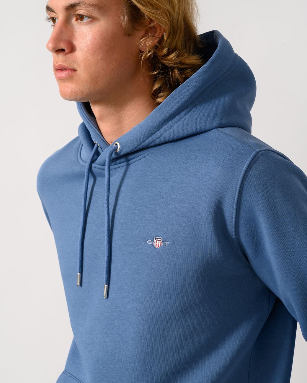 Gant Blue Regular Fit Shield Logo Pullover Hoodie for men