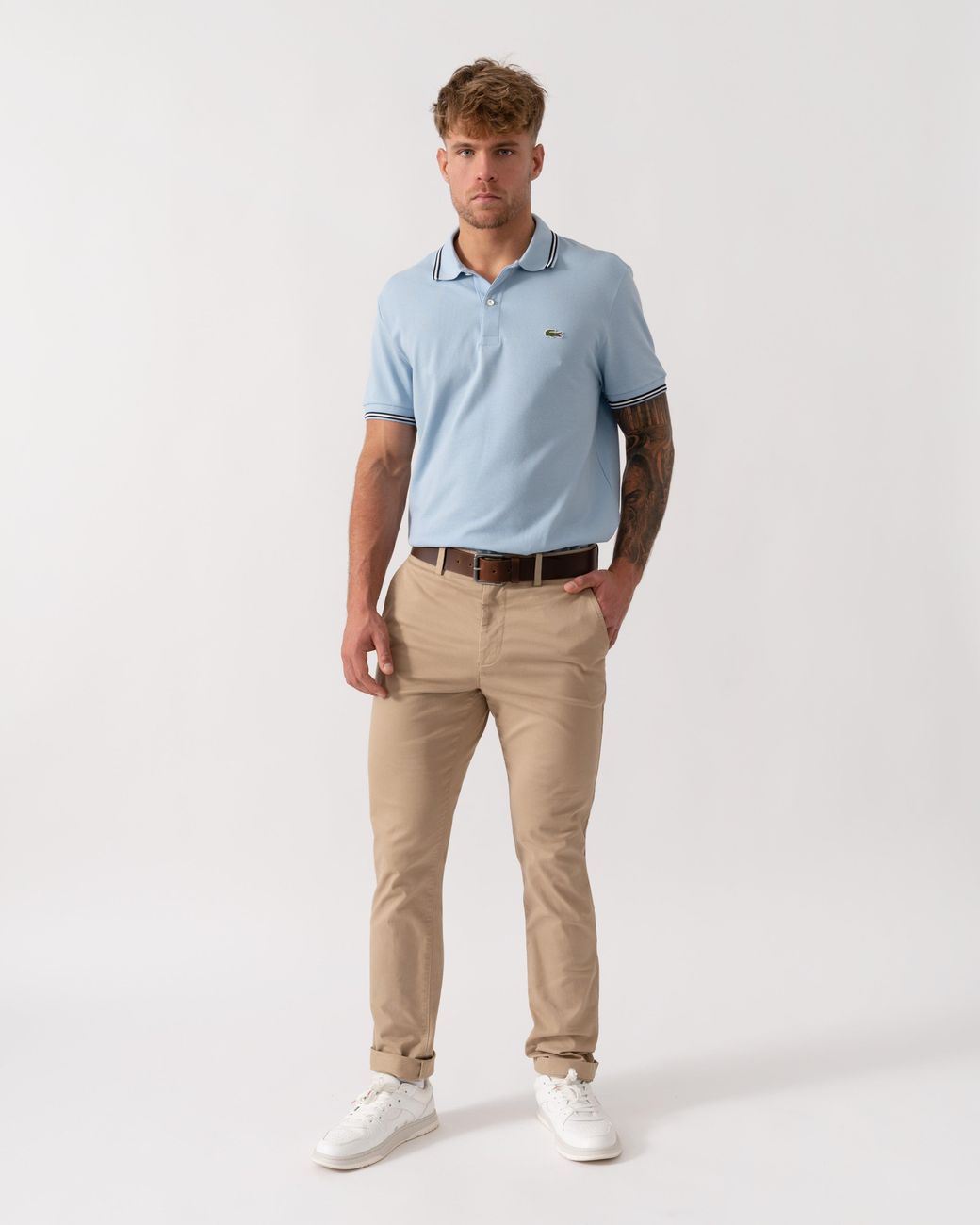 Lacoste Natural Slim Fit Stretch Cotton Chinos for men