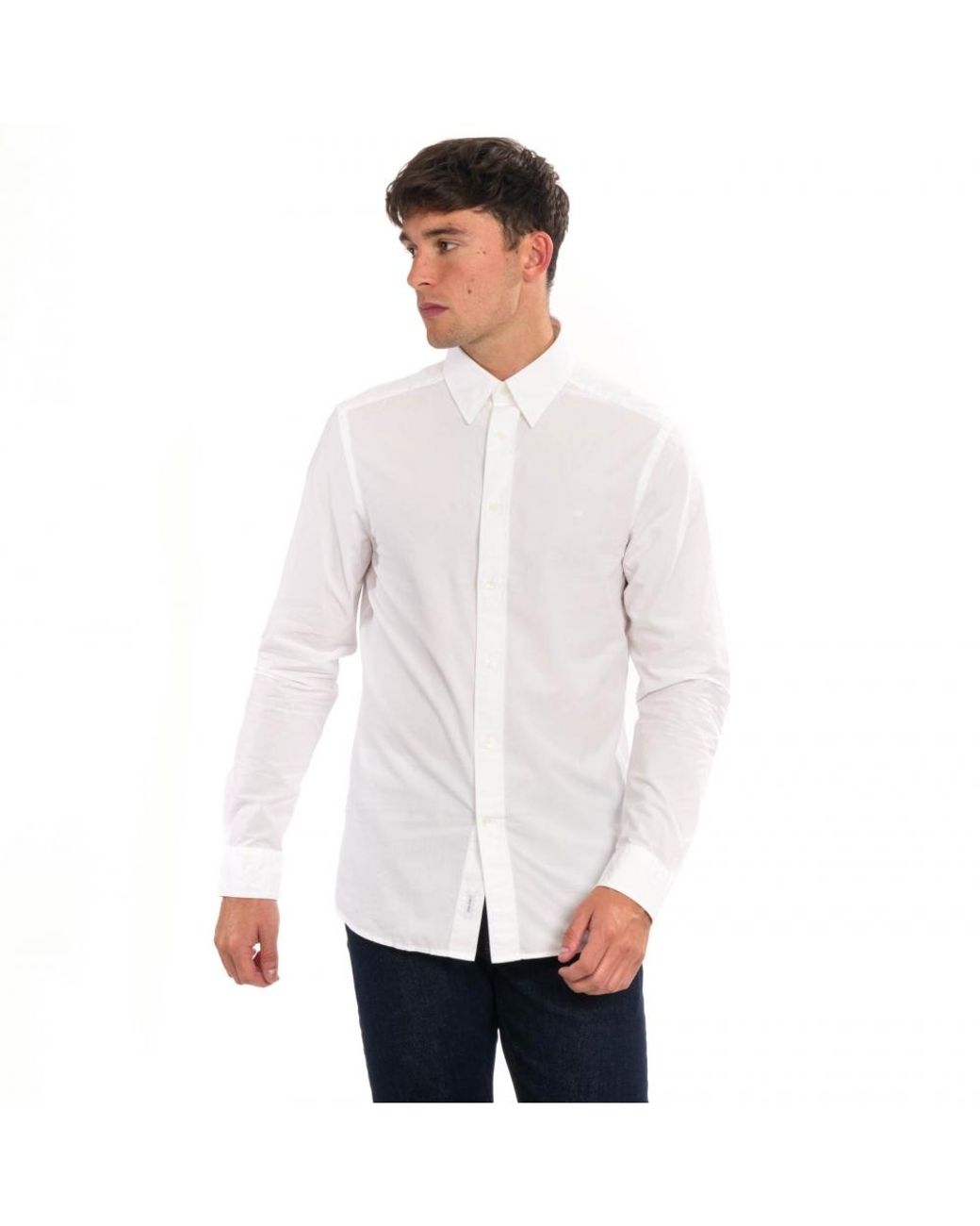 Calvin klein white button down shirt Clearance