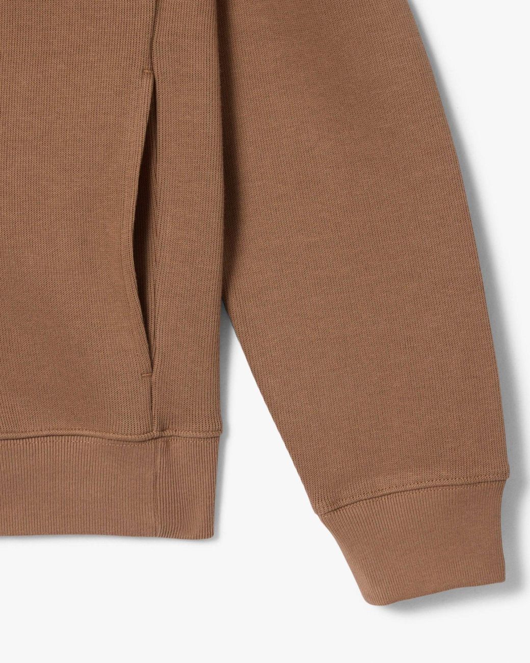 Lacoste Brown Zippered Stand-Up Collar Cotton Sweatshirt for men