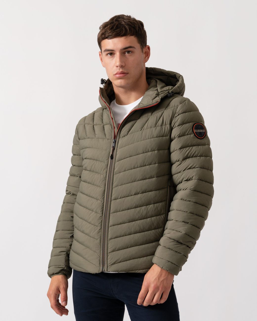 Napapijri Green A-Lapaz Hooded Puffer Jacket for men