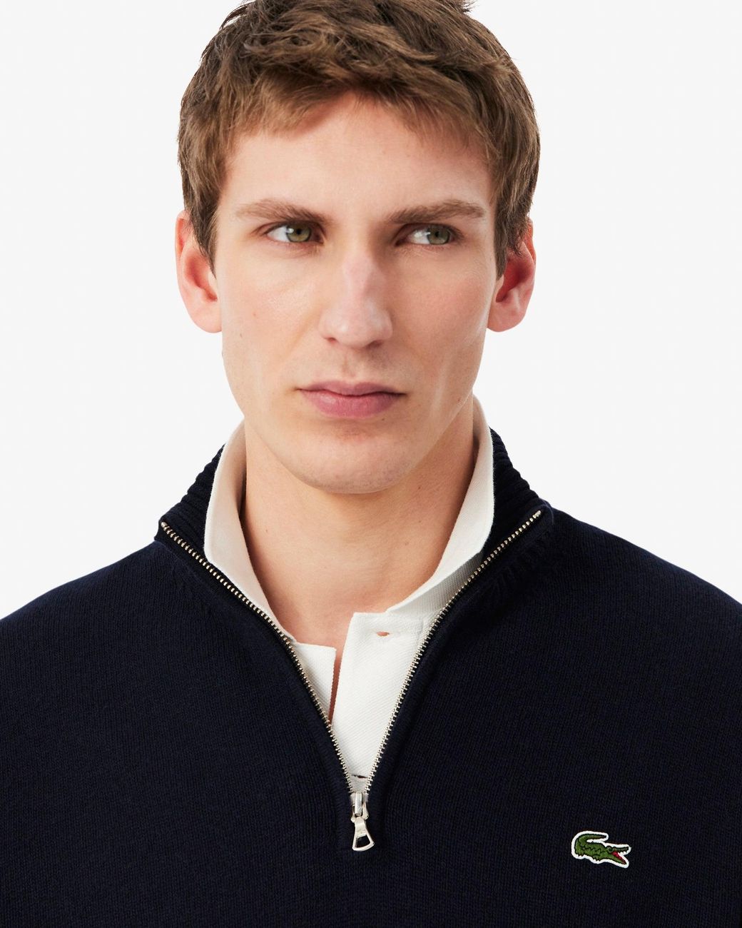Lacoste Black Half-Zip Merino Sweatshirt for men